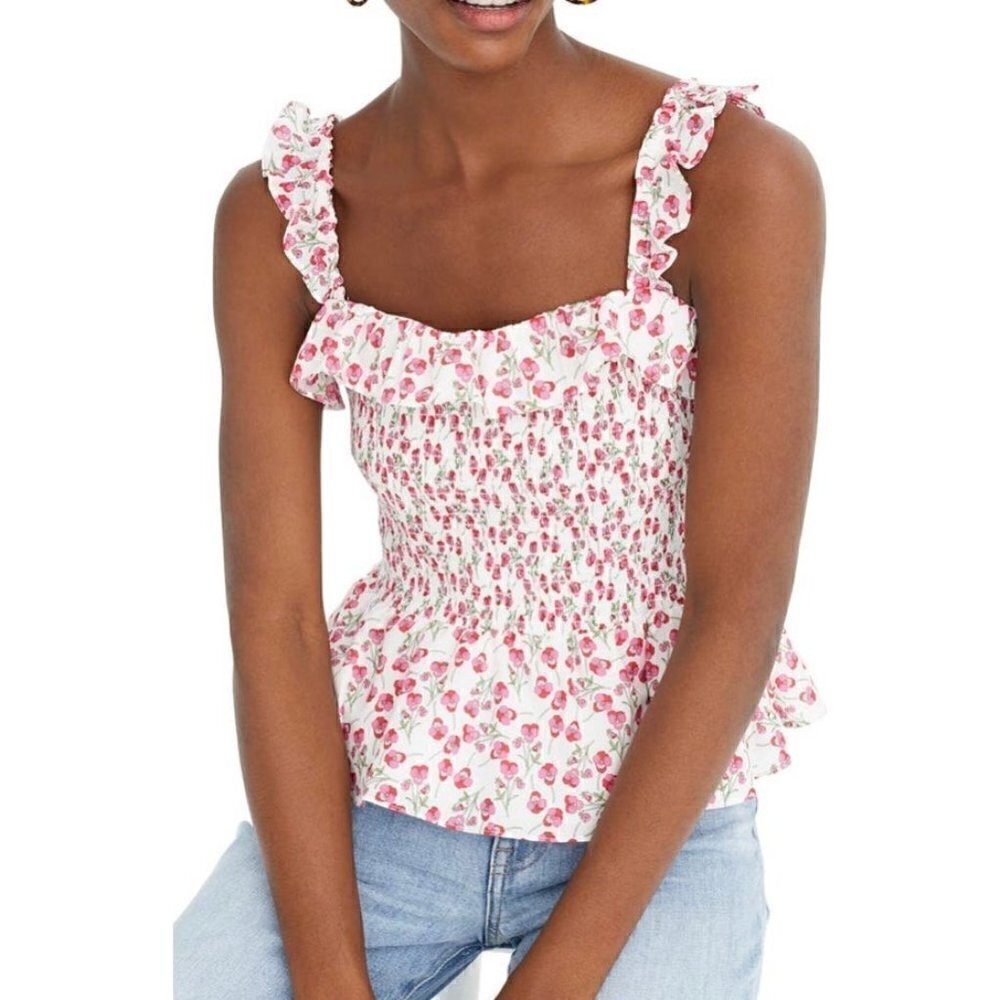 J.crew liberty fabrics smocked top